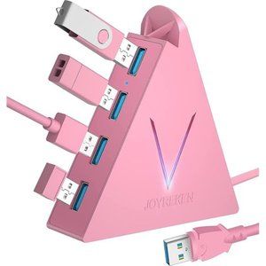 4-Port USB 3.0 Hub, FlyingVHUB Vertical Data USB Hub with 2 ft Extended Cable